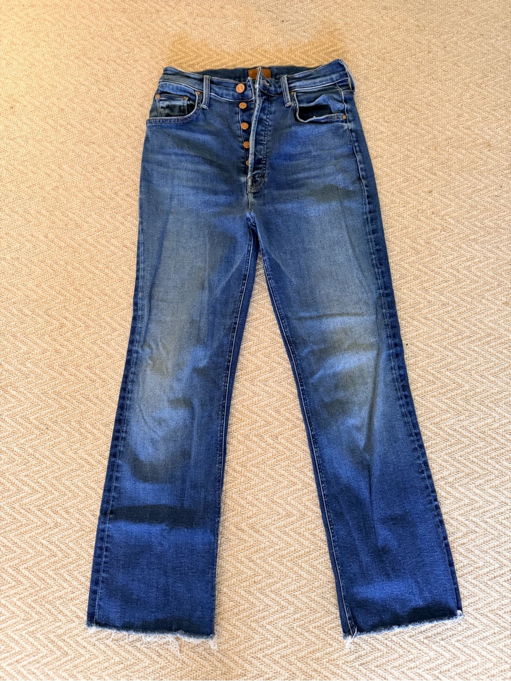 MOTHER Tripper Ankle Fray Jeans Change Is In The Air 28